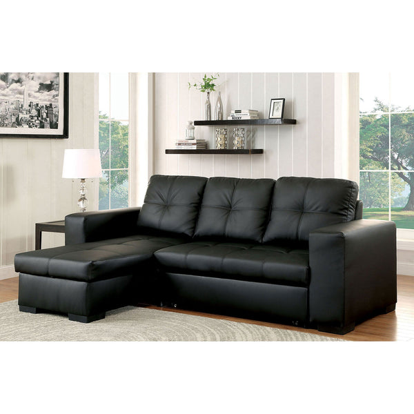 Furniture Of America Denton Black Transitional Sectional, Black Model CM6149BK-LTR-SET-VN - MONAVILLA