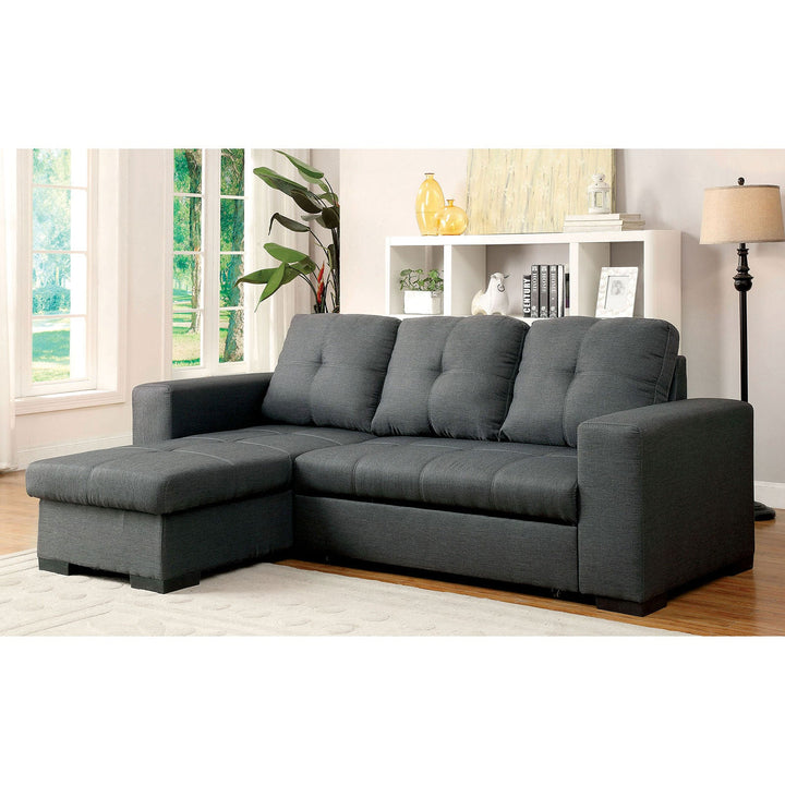 Furniture Of America Denton Gray Transitional Sectional, Gray Model CM6149GY-SET-VN - MONAVILLA