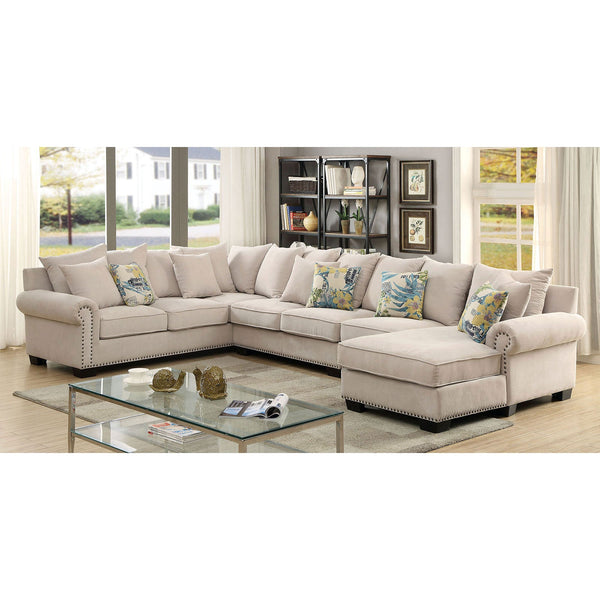 Furniture Of America Skyler Beige Transitional Sectional Model CM6156-SECTIONAL - MONAVILLA