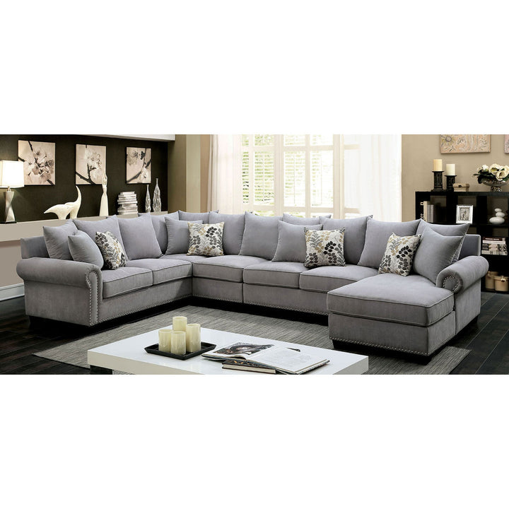 Furniture Of America Skyler Gray Transitional Sectional, Gray Model CM6156GY-SECT - MONAVILLA