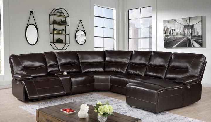 Furniture Of America Alayna Dark Brown Transitional Power Sectional Model CM6229DK-SECT - MONAVILLA