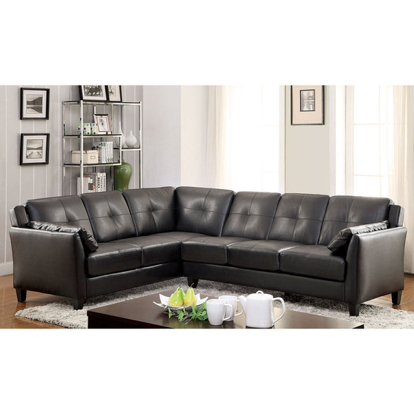 Furniture Of America Peever Black Contemporary Sectional, Black Model CM6268BK-SET - MONAVILLA