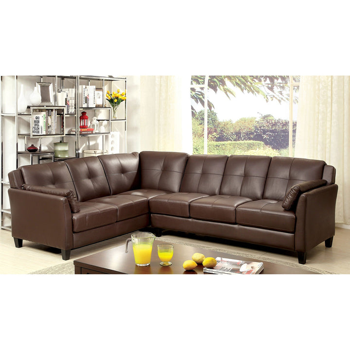 Furniture Of America Peever Brown Contemporary Sectional, Brown Model CM6268BR-SET - MONAVILLA