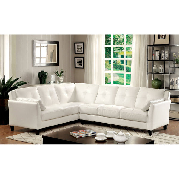 Furniture Of America Peever White Contemporary Sectional, White Model CM6268WH-SET - MONAVILLA