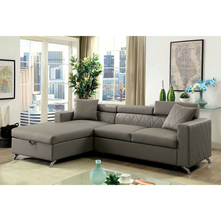 Furniture Of America Dayna Gray Contemporary Sectional, Gray Model CM6292-SECTIONAL - MONAVILLA