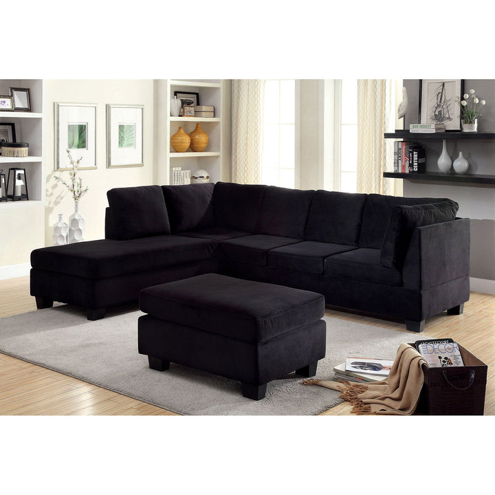 Furniture Of America Lomma Black Transitional Sectional, Black Model CM6316-SECTIONAL - MONAVILLA