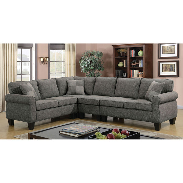 Furniture Of America Rhian Dark Gray Transitional Sectional Model CM6329GY-SECT-VN - MONAVILLA