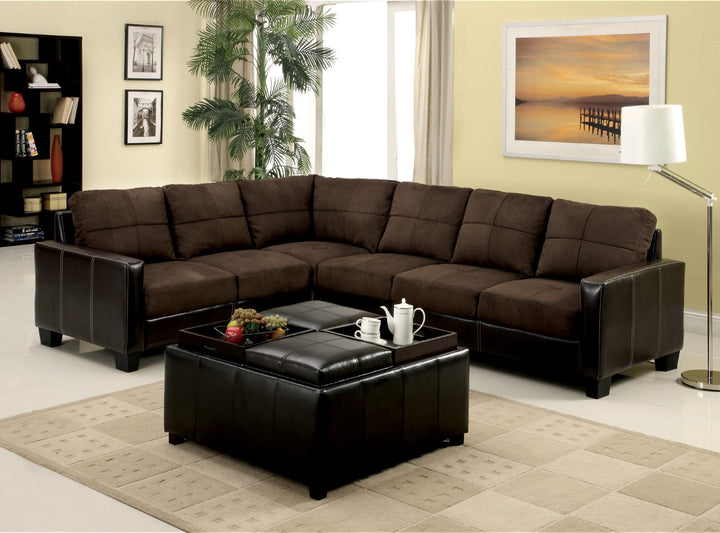 Furniture Of America Lavena Chocolate/Espresso Contemporary Sectional, Chocolate Model CM6453DK-PK - MONAVILLA