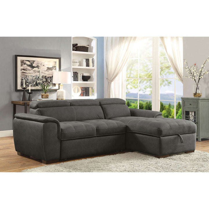 Furniture Of America Patty Graphite Contemporary Sectional, Graphite Model CM6514BK-SECT - MONAVILLA