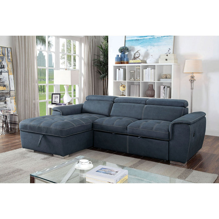 Furniture Of America Patty Blue Gray Contemporary Sectional, Blue Gray Model CM6514BL-SECT - MONAVILLA