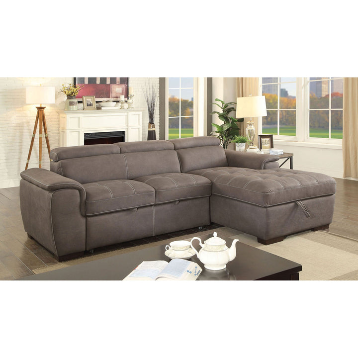 Furniture Of America Patty Ash Brown Contemporary Sectional, Ash Brown Model CM6514BR-SECT - MONAVILLA