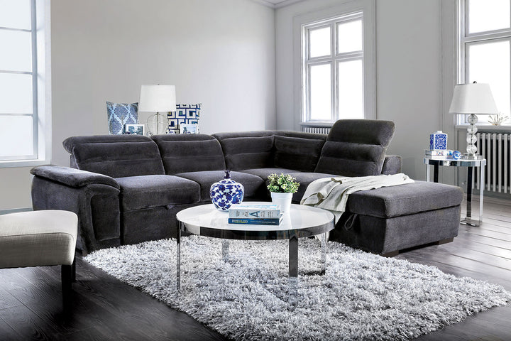 Furniture Of America Felicity Dark Gray Contemporary Sectional, Dark Gray Model CM6521GY-SECT - MONAVILLA