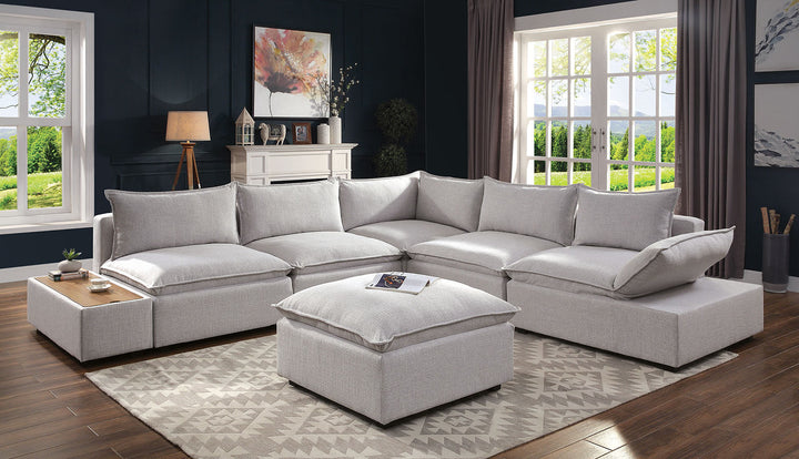 Furniture Of America Arlene Light Gray Contemporary Sectional Model CM6547-SECT - MONAVILLA