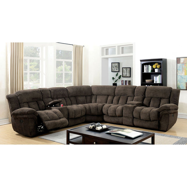 Furniture Of America Irene Brown Transitional Sectional Model CM6585BR-SECT - MONAVILLA