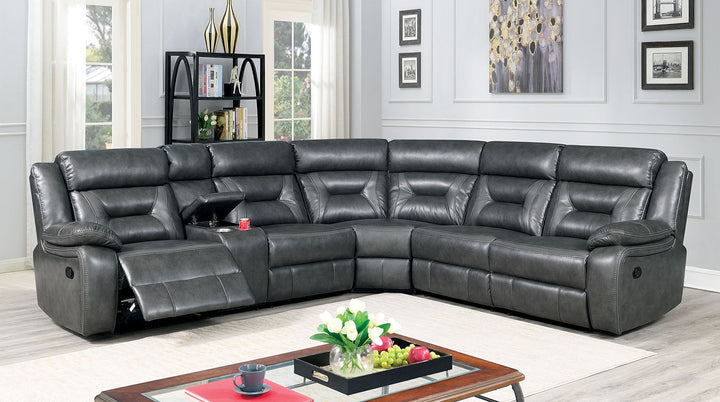 Furniture Of America Omeet Gray Transitional Sectional Model CM6642GY-SECT - MONAVILLA