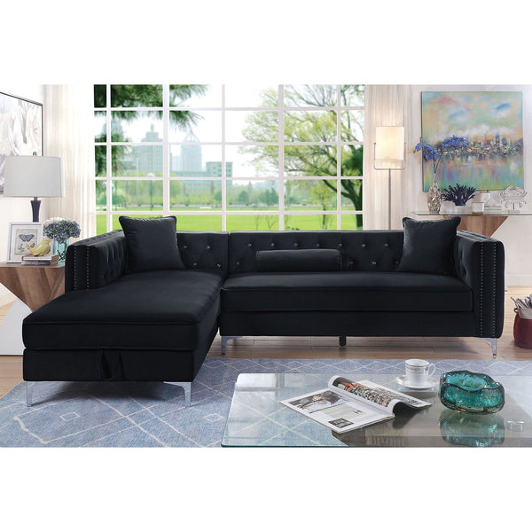 Furniture Of America Amie Black Glam Sectional Model CM6652BK-SECT - MONAVILLA