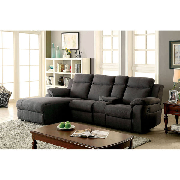 Furniture Of America Kamryn Gray Transitional Sectional With Console, Gray Model CM6771GY-SECTIONAL - MONAVILLA