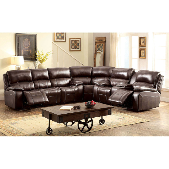 Furniture Of America Ruth Brown Transitional Sectional Model CM6783BR-SECTIONAL - MONAVILLA