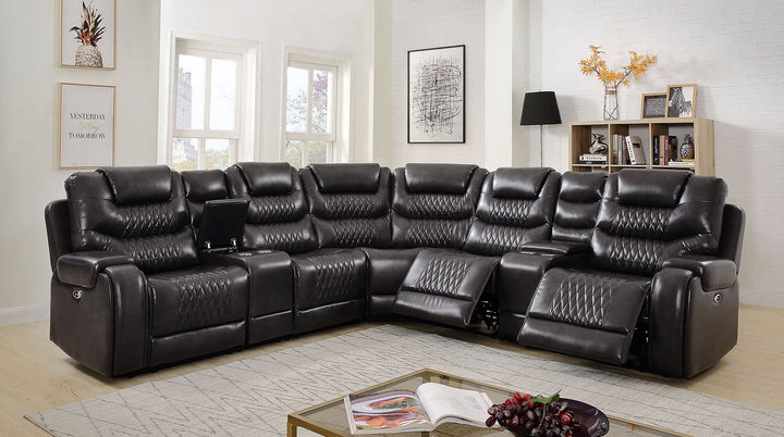 Furniture Of America Mariah Gray Transitional Power Sectional Model CM6895GY-SECT - MONAVILLA