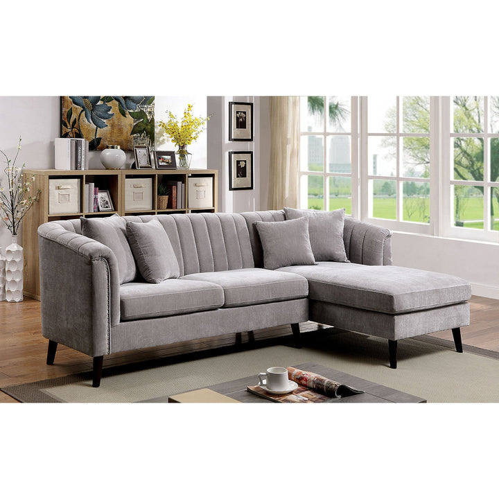 Furniture Of America Goodwick Light Gray Mid-Century Modern Sectional Model CM6947-SECT - MONAVILLA