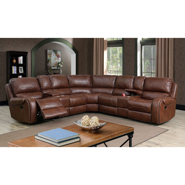 Furniture Of America Joanne Brown Transitional Sectional Model CM6951BR-SECT - MONAVILLA