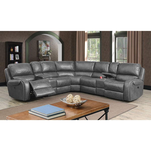 Furniture Of America Joanne Gray Transitional Power Sectional Model CM6951GY-PM-SECT - MONAVILLA