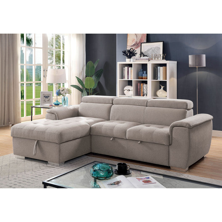 Furniture Of America Stina Light Gray Contemporary Sectional, Light Gray Model CM6965-SECT - MONAVILLA