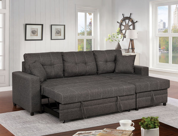 Furniture Of America Vide Gray Transitional Sectional, Gray Model CM6975-SECT - MONAVILLA