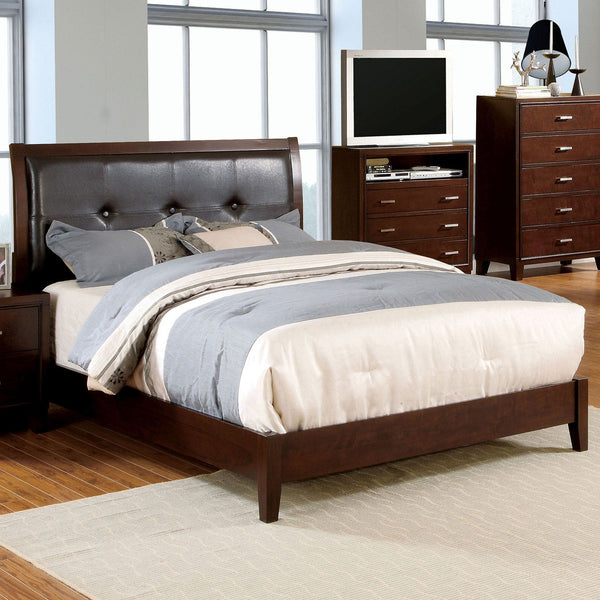 Furniture Of America Enrico Brown Cherry Contemporary Bed Model CM7068 - MONAVILLA