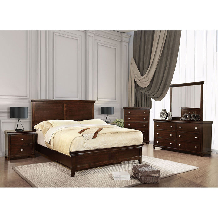 Furniture Of America Spruce Brown Cherry Transitional 5-Piece Queen Bedroom Set With 2 Night Stand Model CM7113CH-Q-5PC-2NS - MONAVILLA