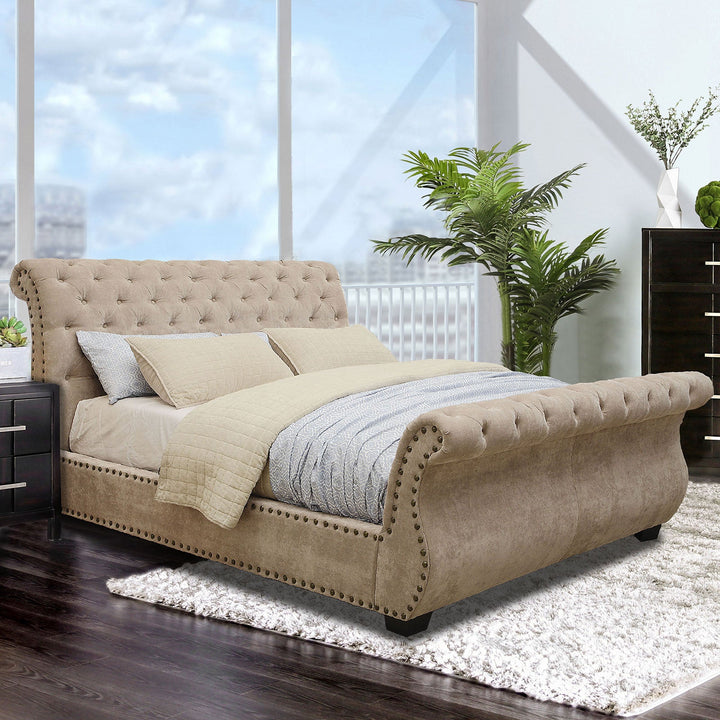 Furniture Of America Noemi Mocha Contemporary Queen Bed Model CM7127Q-BED-VN - MONAVILLA