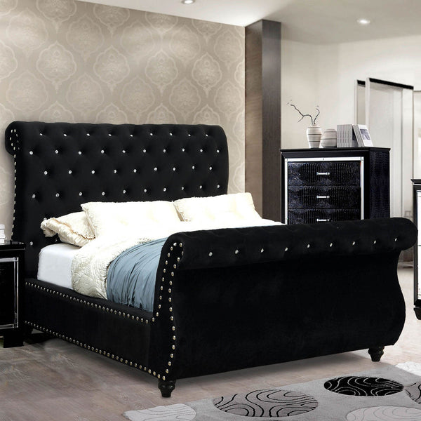 Furniture Of America Noella Black Glam Bed Model CM7128BK - MONAVILLA