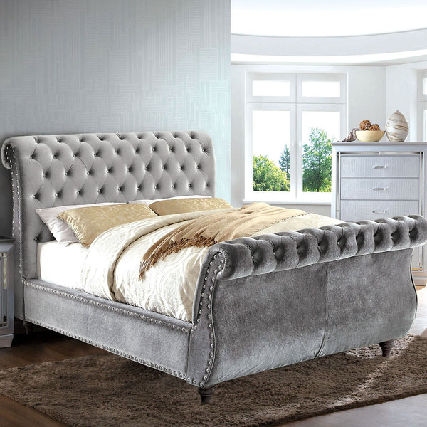 Furniture Of America Noella Gray Glam Bed Model CM7128GY - MONAVILLA