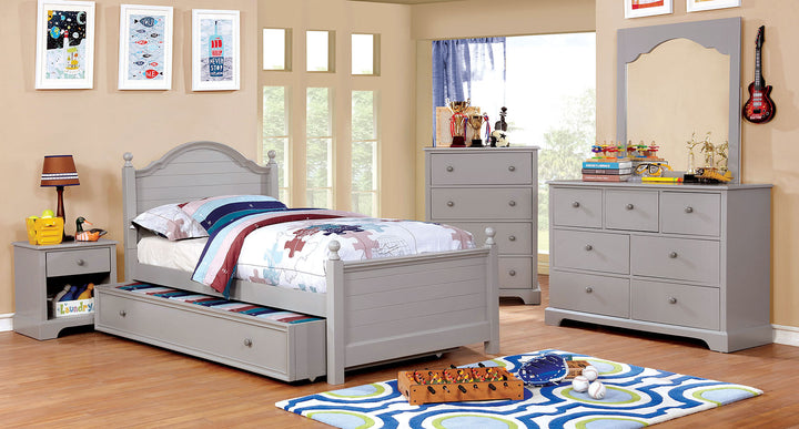 Furniture Of America Diane Gray Transitional 4-Piece Full Bedroom Set With Trundle Model CM7158GY-F-4PC-TR - MONAVILLA