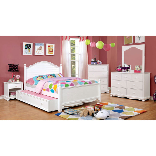 Furniture Of America Dani White Transitional 4-Piece Full Bedroom Set With Trundle Model CM7159WH-F-4PC-TR - MONAVILLA