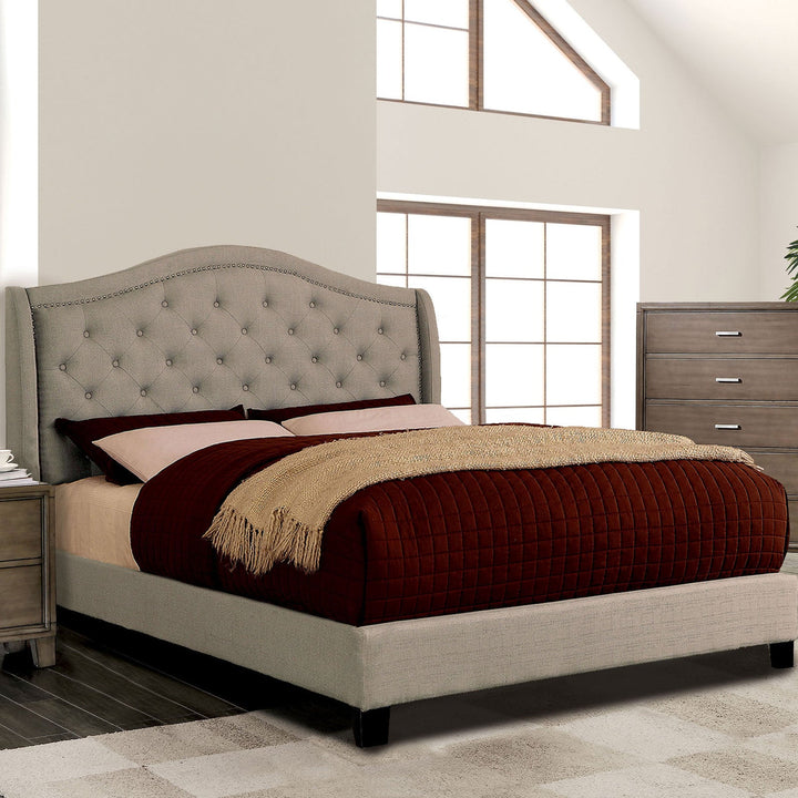 Furniture Of America Carly Warm Gray Transitional Bed, Warm Gray Model CM7160 - MONAVILLA