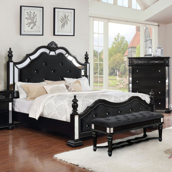 Furniture Of America Azha Black Glam Bed Model CM7194BK - MONAVILLA