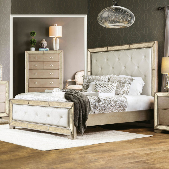 Furniture Of America Loraine Champagne Glam Bed Model CM7195 - MONAVILLA