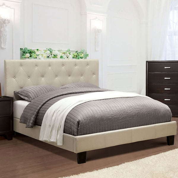 Furniture Of America Leeroy Ivory Transitional Eastern King Bed Model CM7200IV-EK-BED-VN - MONAVILLA