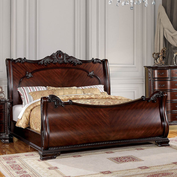 Furniture Of America Bellefonte Brown Cherry Traditional Bed Model CM7277 - MONAVILLA