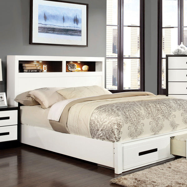 Furniture Of America Rutger White/Black Contemporary Queen Bed Model CM7298Q-BED - MONAVILLA