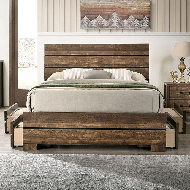 Furniture Of America Duckworth Light Walnut Contemporary Bed, Light Walnut Model CM7319WN-BED - MONAVILLA