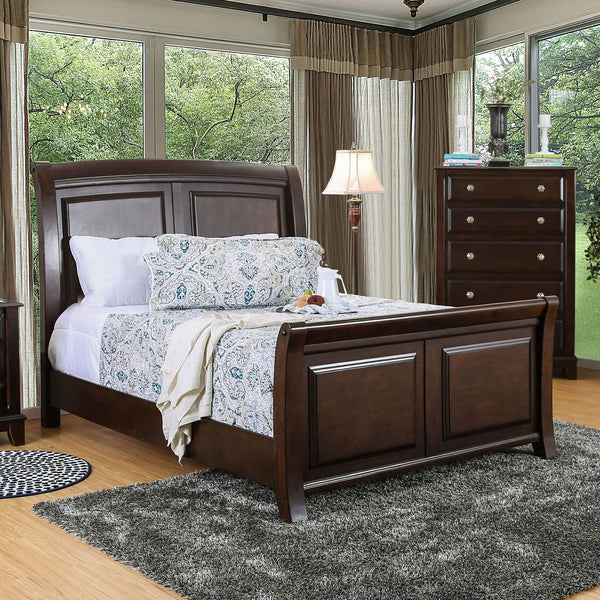 Furniture Of America Litchville Brown Cherry Transitional Queen Bed Model CM7383Q-BED - MONAVILLA