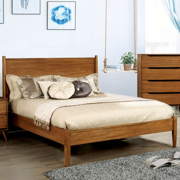 Furniture Of America Lennart Oak Mid-Century Modern Bed Model CM7386 - MONAVILLA