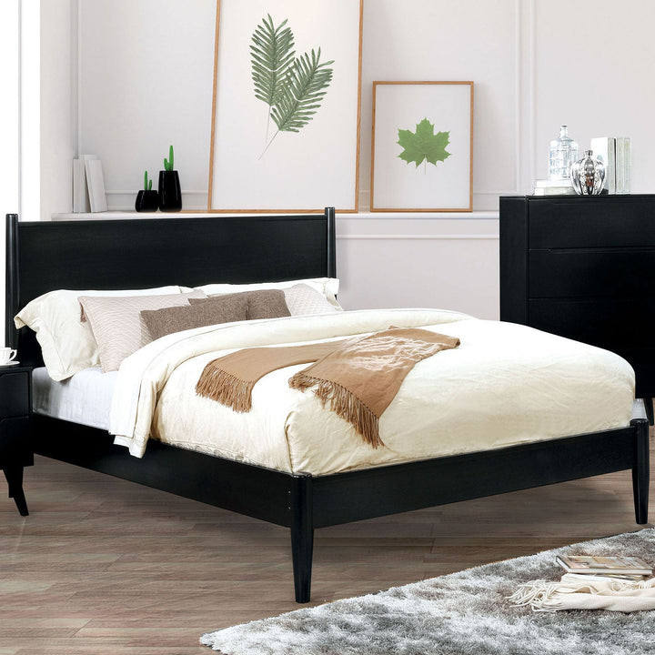 Furniture Of America Lennart Black Mid-Century Modern Bed Model CM7386BK - MONAVILLA