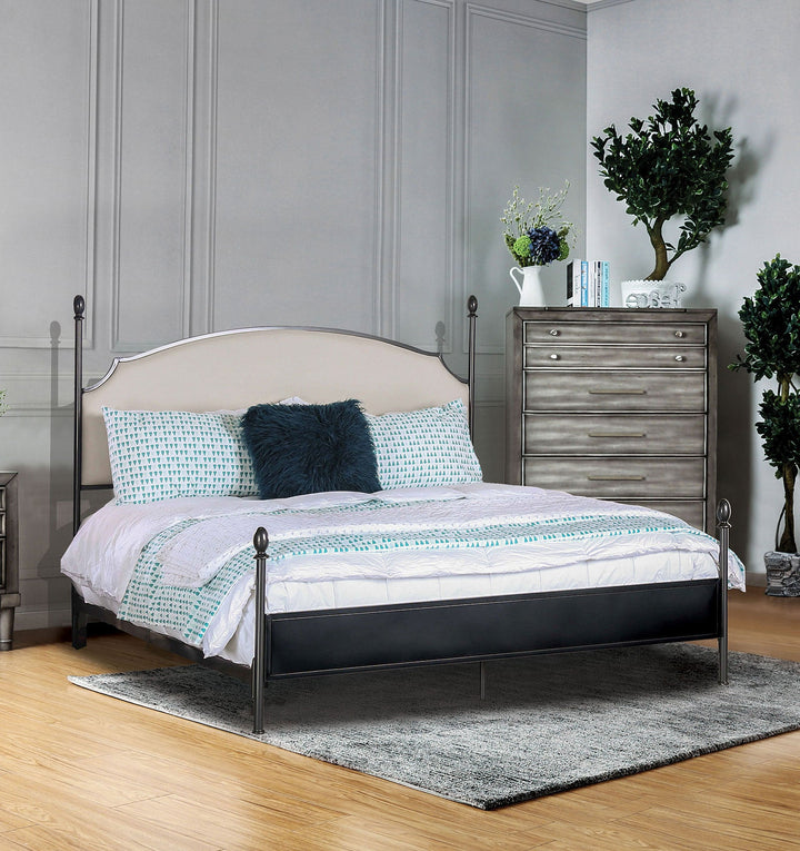 Furniture Of America Sinead Powder Coated Gen Metal/Beige Transitional Bed Model CM7420 - MONAVILLA