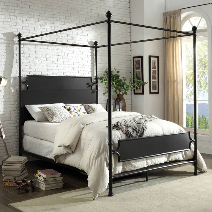 Furniture Of America Beatrix Powder Coated Black Transitional California King Bed Model CM7424BR-CK - MONAVILLA