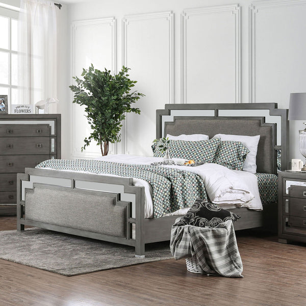 Furniture Of America Jeanine Gray Contemporary California King Bed Model CM7534CK-BED - MONAVILLA