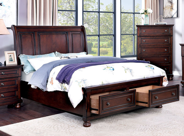 Furniture Of America Wells Dark Cherry Transitional California King Bed Model CM7548CH-DR-CK-BED - MONAVILLA