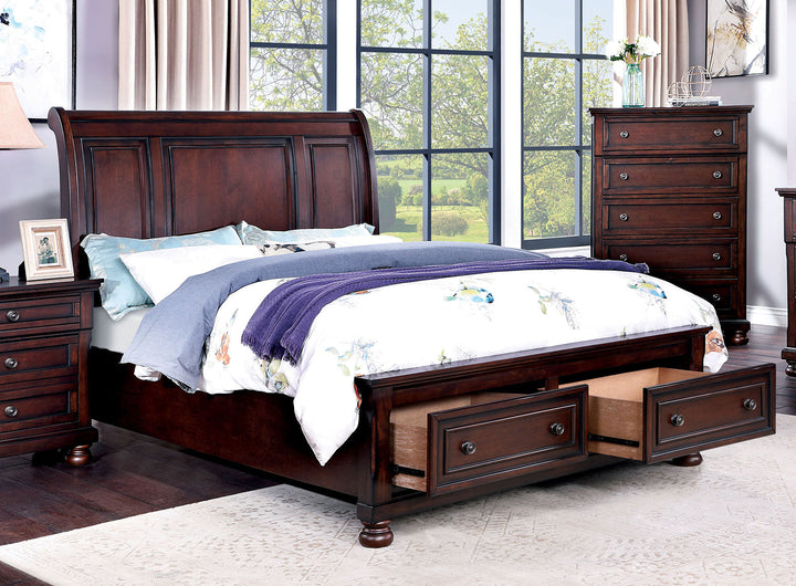 Furniture Of America Wells Dark Cherry Transitional Queen Bed Model CM7548CH-DR-Q-BED - MONAVILLA